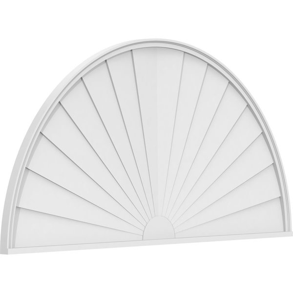 Ekena Millwork Half Round Sunburst Architectural Grade PVC Pediment, 76"W x 38"H x 2"P PEDPS076X380HRO01